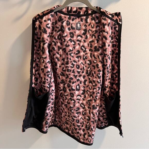 Cuddl Duds Cheetah Print Zip Front Fleece Vest Size M - Picture 4 of 7